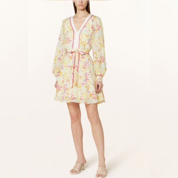 NWT Reiss Molly Floral Puff Long Sleeve Mini Dress - Picture 13 of 13